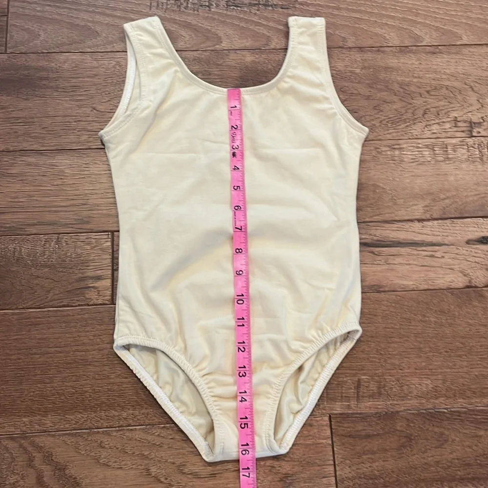 Dancina Girls Sleeveless Leotard - Size 8 - Beige